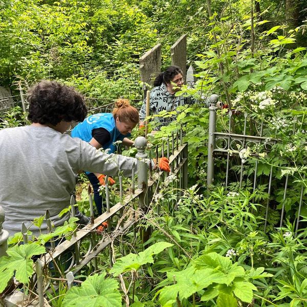 'Cleaning Action at the Jewish Cemetery' poster